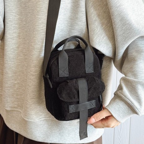 Fashionable new single-shoulder crossbody bag for 2024 autumn and winter, corduroy phone bag, outdoor sports small bag, design sense crossbody bag full figure