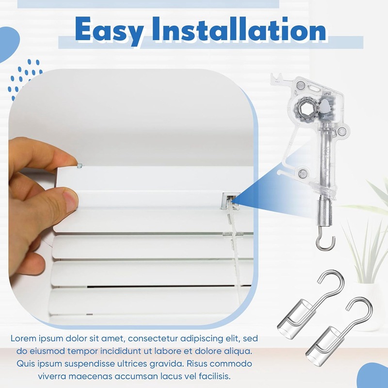 Venetian blind curtain head hook rubber hose repair parts, Venetian blind frequency converter replacement hook 2 sets Application Scenario