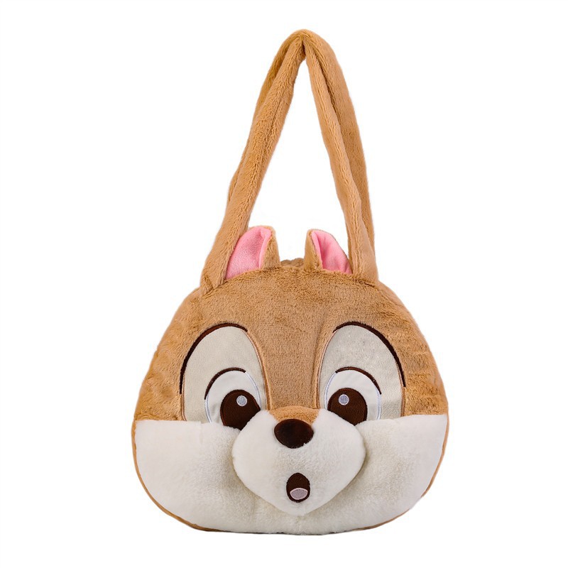 New fashionable plush cartoon bags, large-capacity cute strawberry bear pineapple Pupu squirrel single-shoulder bag tote bag Item Picture
