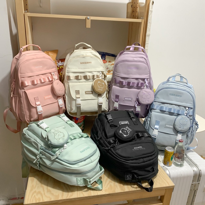 Cute and fashionable schoolbag for girls, large-capacity backpack for junior high school and senior high school students, Japanese-style travel backpack for college students full figure