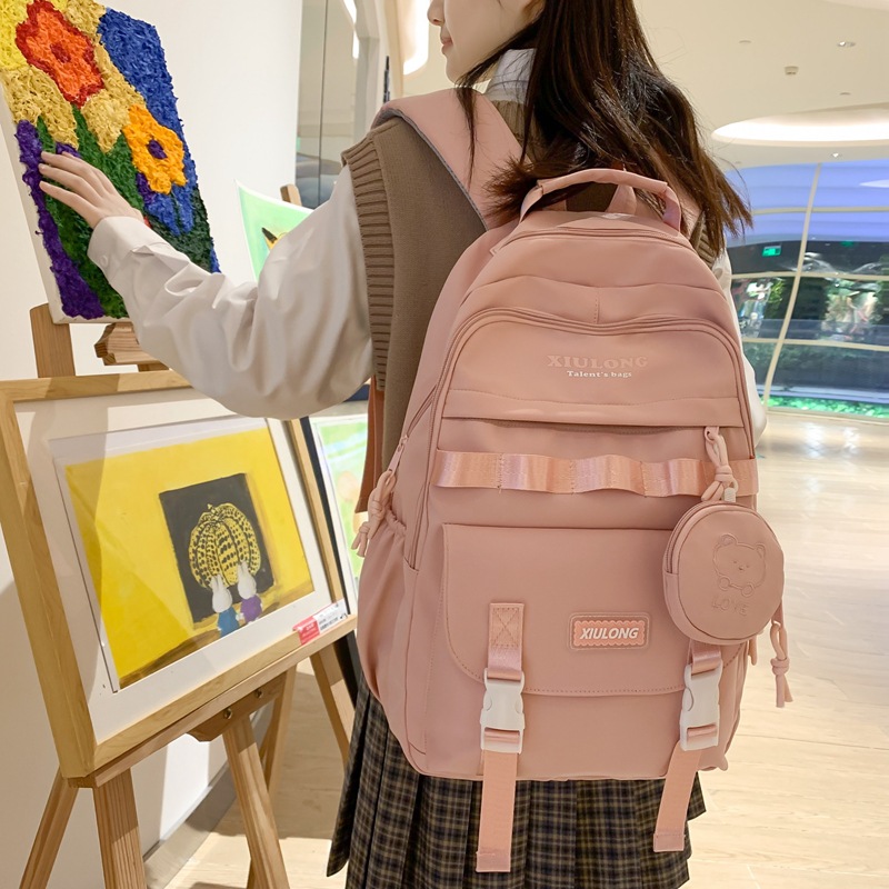 Cute and fashionable schoolbag for girls, large-capacity backpack for junior high school and senior high school students, Japanese-style travel backpack for college students Specification drawing