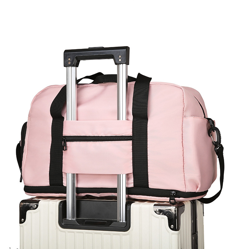 Large-capacity sports bag, short-distance hand-held travel bag, new dry-wet separation fitness bag, expandable storage luggage bag Specification drawing