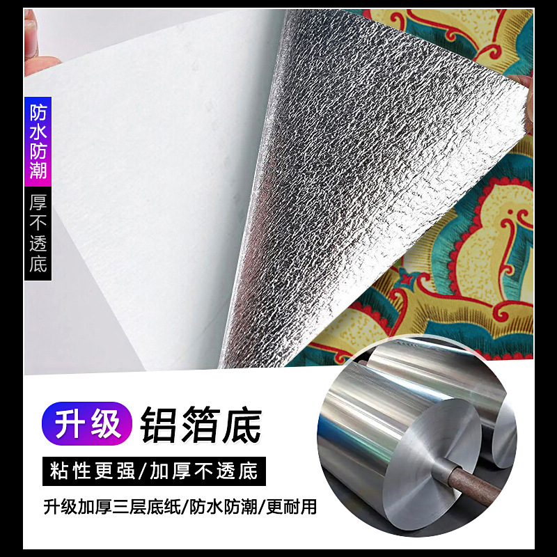 Self-adhesive wallpaper, Buddha niche background decorative stickers, golden yellow Buddha hall gold foil reflective self-adhesive new Chinese-style wallpaper Application Scenario