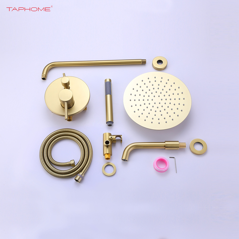 Cross-border Australian and American standard all-copper concealed pre-embedded wall-mounted pressurized shower head faucet nozzle household set Item Picture