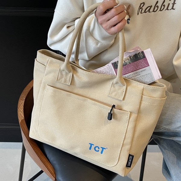 New retro and artistic nylon fabric single-shoulder bag for women, casual solid color handbag, large-capacity commuting crossbody bag for ladies full figure