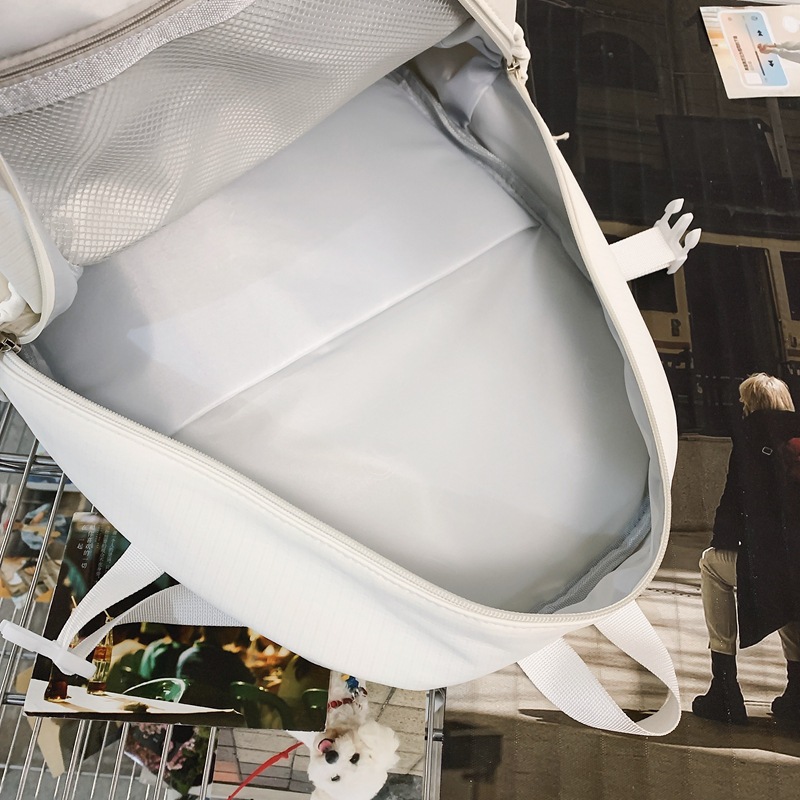 Male schoolbag, Korean version of high school Central Injuku ulzzang, large capacity solid color backpack for college students, couple computer backpack Application Scenario