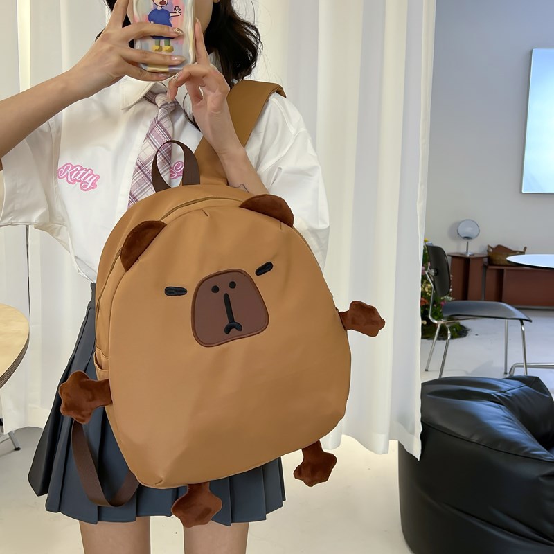 A new cute cartoon backpack for cross-border girls, a fashionable Japanese-style backpack with a high level of appearance for outdoor travel details Picture