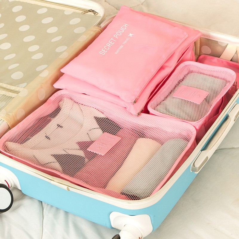 Korean version travel storage bag six-piece set, waterproof clothing organization bag, travel storage bag, small version storage bag six pieces details Picture