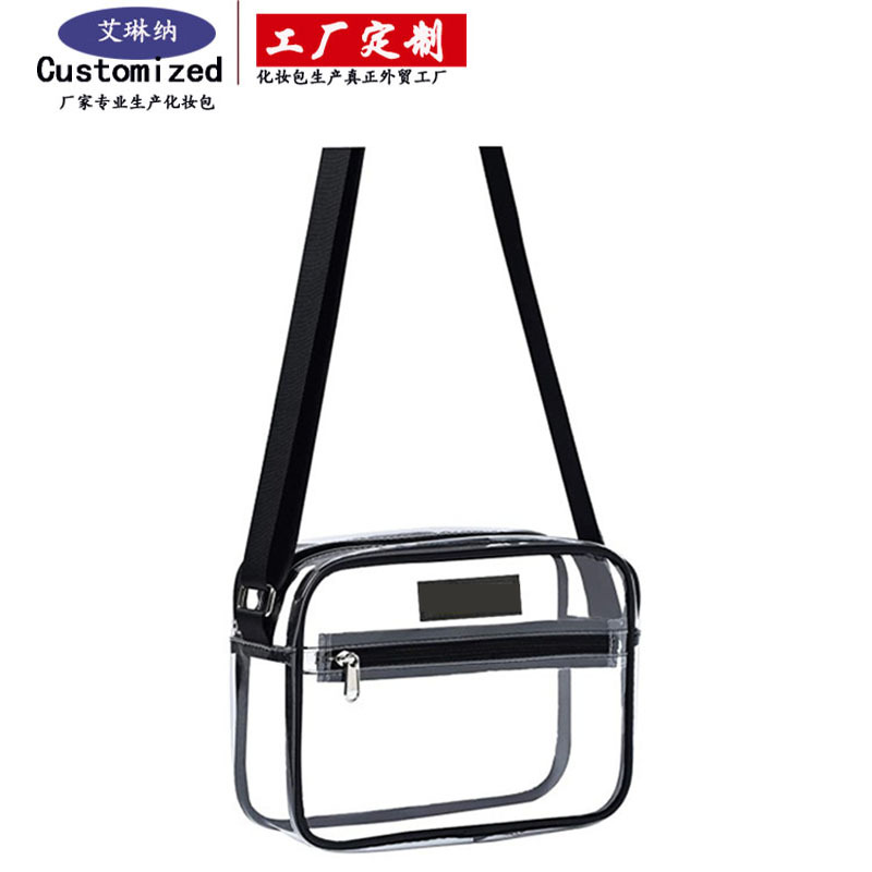 New transparent PVC crossbody bag, outdoor travel portable hand-held toiletry bag, cosmetic storage box processing and customization details Picture