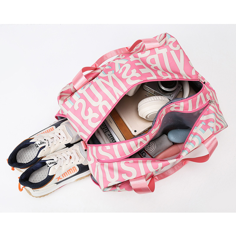 Yoga exercise bag, women's fitness bag, women's dry and wet separation storage training bag, large-capacity hand-held crossbody travel bag Specification drawing