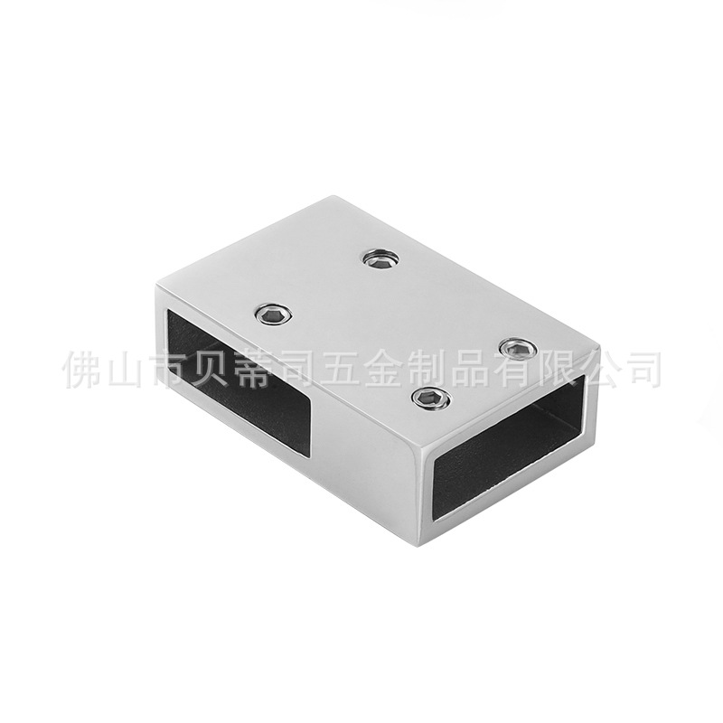 304 stainless steel square tube connection parts, shower room glass fixing rod, hardware accessories, flange seat Item Picture
