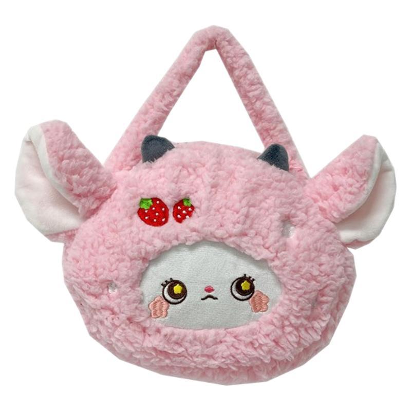 Lambskin, cute little sheep, adorable hand-held round bag, Instagram, girlish heart, Japanese student soft and cute coin purse grab bag Item Picture