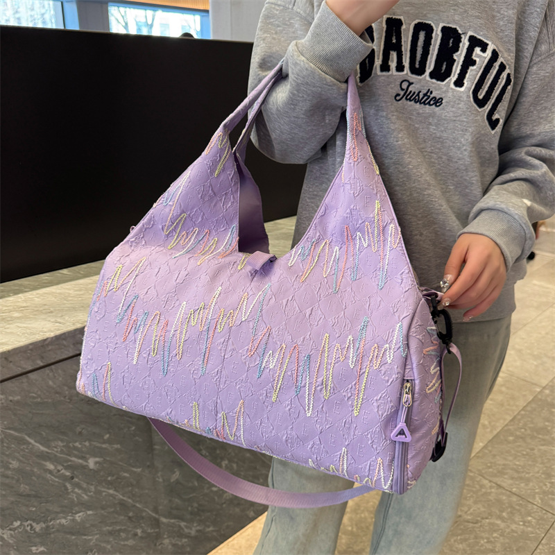Fashionable and lightweight women's yoga bag, multi-functional Korean-style stylish travel bag, dry and wet separated independent shoe compartment luggage bag Specification drawing