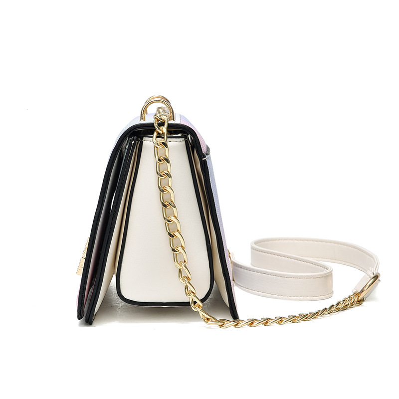 Rainbow-colored small bag for women, 2022 new trendy and versatile crossbody bag, high-end quality bestseller diamond-shaped small square bag consignment Specification drawing