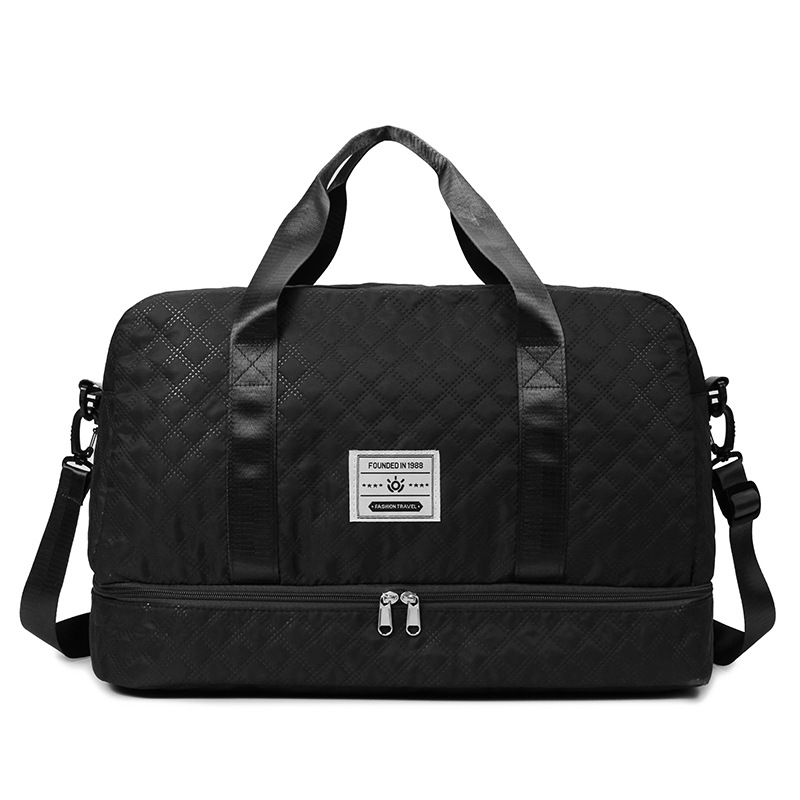 Cross-border simple travel bag, large-capacity lightweight fitness bag, dry and wet separation storage bag, independent shoe pocket, single-shoulder bag Item Picture