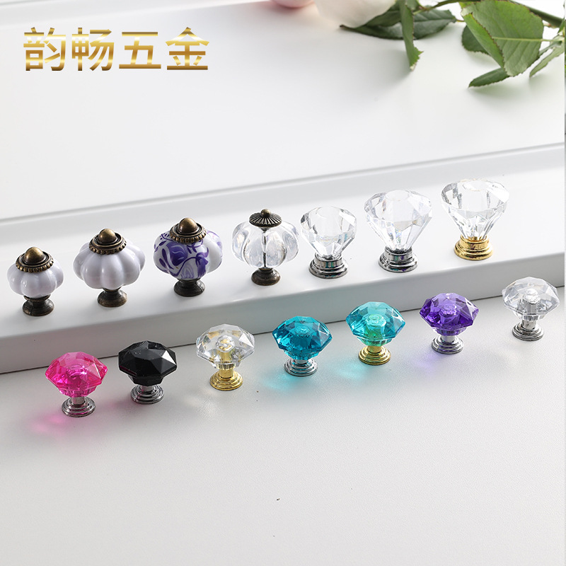 Plastic handle 32*36MM drawer small handle, cabinet door handle, lantern, country-style acrylic small handle full figure