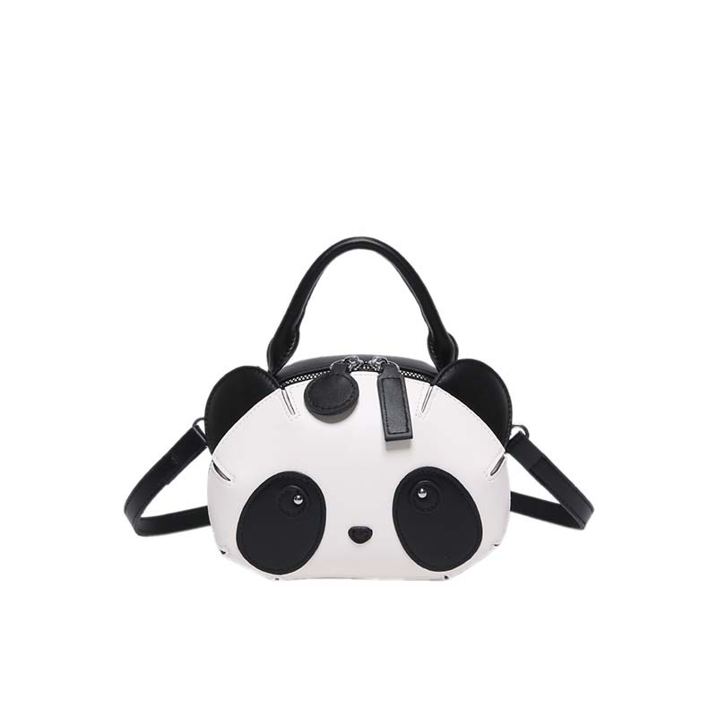 Cute panda fashionable handbag, a new cross-border versatile and personalized single-shoulder bag with color blocking and splicing. Crossbody women's bag Item Picture