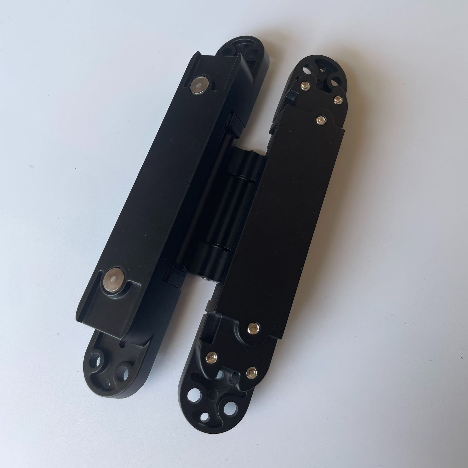 Three-dimensional adjustable cross hidden hinge, black cross hinge, hidden hinge, 180-degree hidden hidden hinge Specification drawing