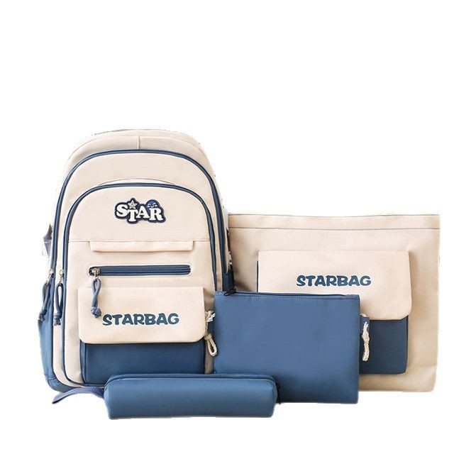 Large-capacity backpack, college style for junior and senior high school students, casual schoolbag for college students, fashionable travel backpack Item Picture