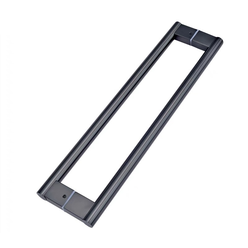 Modern and simple stainless steel glass door handle, round tube, black hotel sliding frameless door, wooden door handle Item Picture