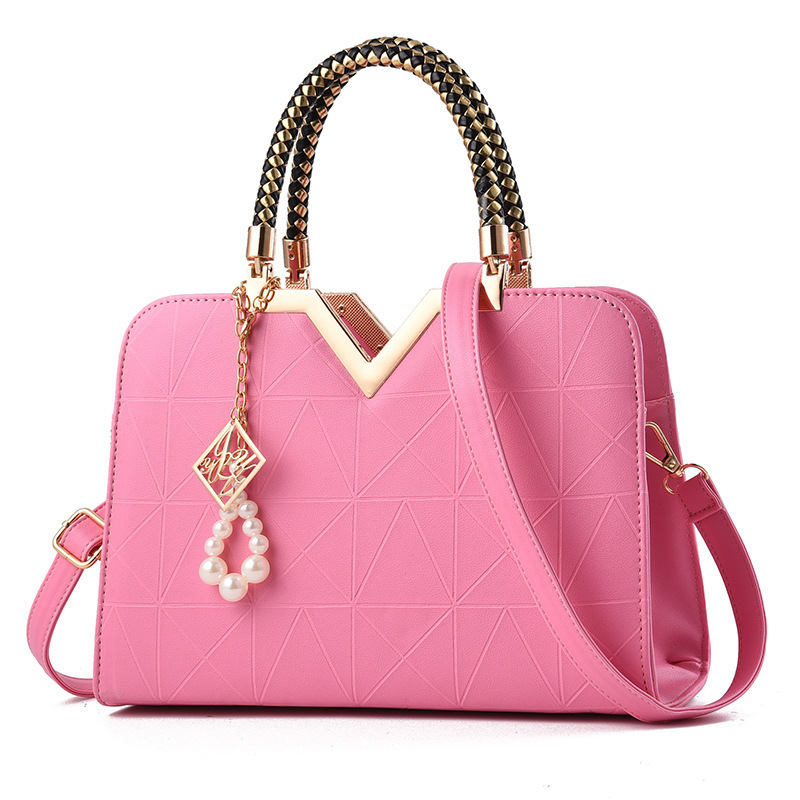 New V-shaped patterned cross-border trade large-capacity, stylish and elegant Korean-style simple women's bag, one-piece consignment Item Picture