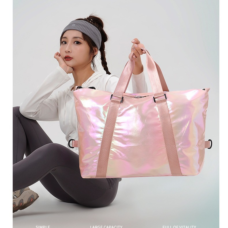 New casual travel bag for women, new laser water-resistant sports and fitness bag, large-capacity luggage backpack details Picture