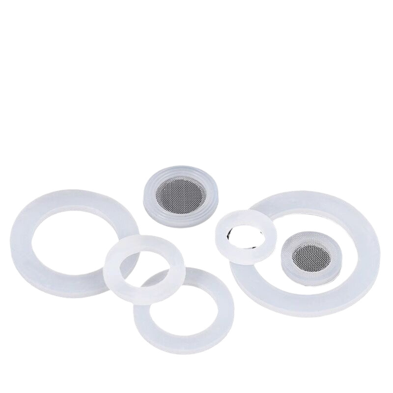 4-point rubber faucet gasket sealing ring, kitchen hose, showerhead accessories, leak-proof silicone gasket with filter screen Item Picture