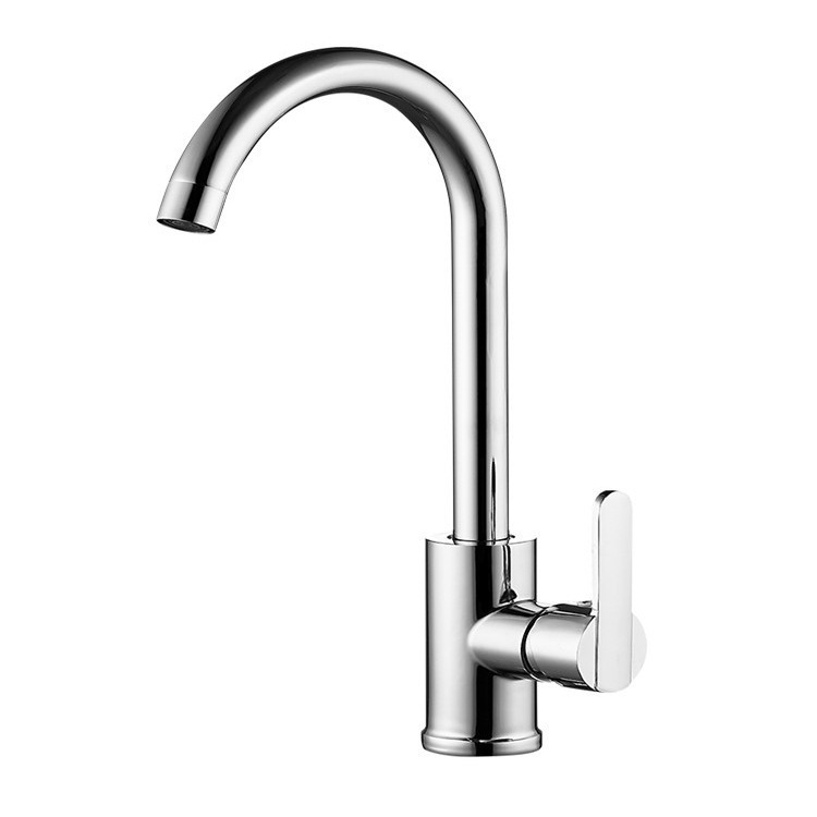 Stainless steel hot and cold kitchen faucet, large elbow pipe, seven-shaped pipe sink, sink, washbasin, and mixed faucet details Picture