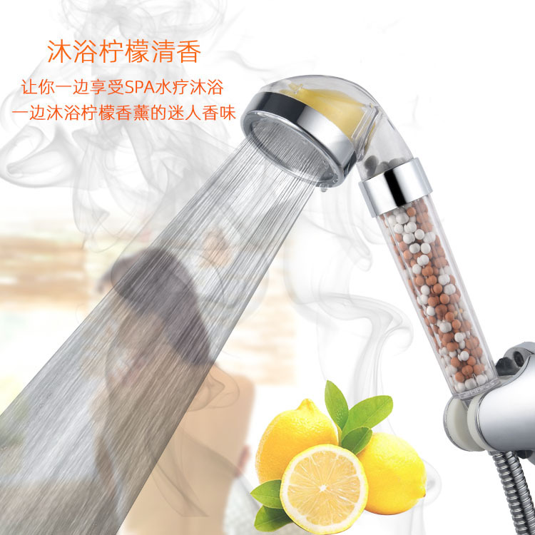 Aromatherapy shower head VC pressurized negative ion water-saving filter shower, tourmaline powerful nozzle, one-piece delivery, energy-saving full figure