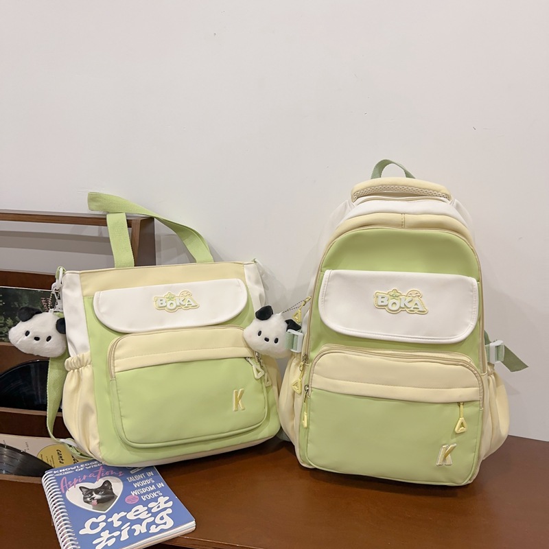 Cross-border College style Japanese-style junior high school student schoolbag, primary school student color-matched backpack, fresh girl's class tutorial bag Specification drawing