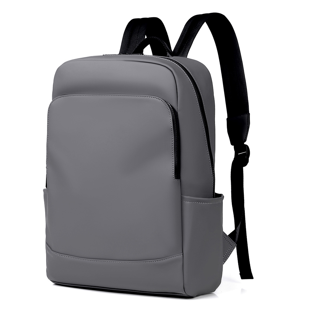 New solid-color backpack for men, a large-capacity, lightweight and high-end computer bag with a simple style Item Picture