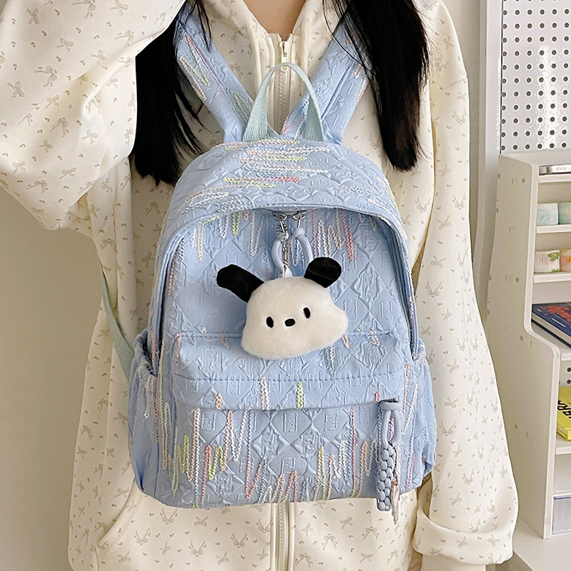 Korean minimalist Harajuku style backpack, large-capacity, high-end casual backpack, color-matched cute female college student schoolbag Specification drawing
