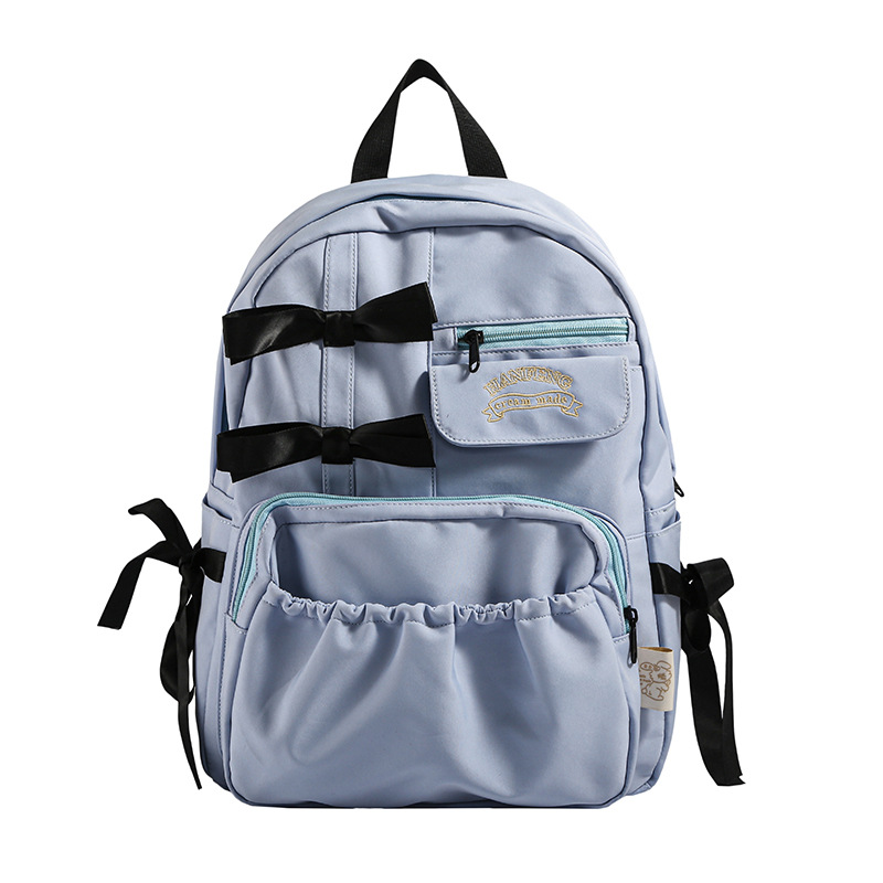 The new Japanese ins2024 backpack for girls with a high level of appearance, a bow backpack, and a cute cream-style backpack for students Item Picture