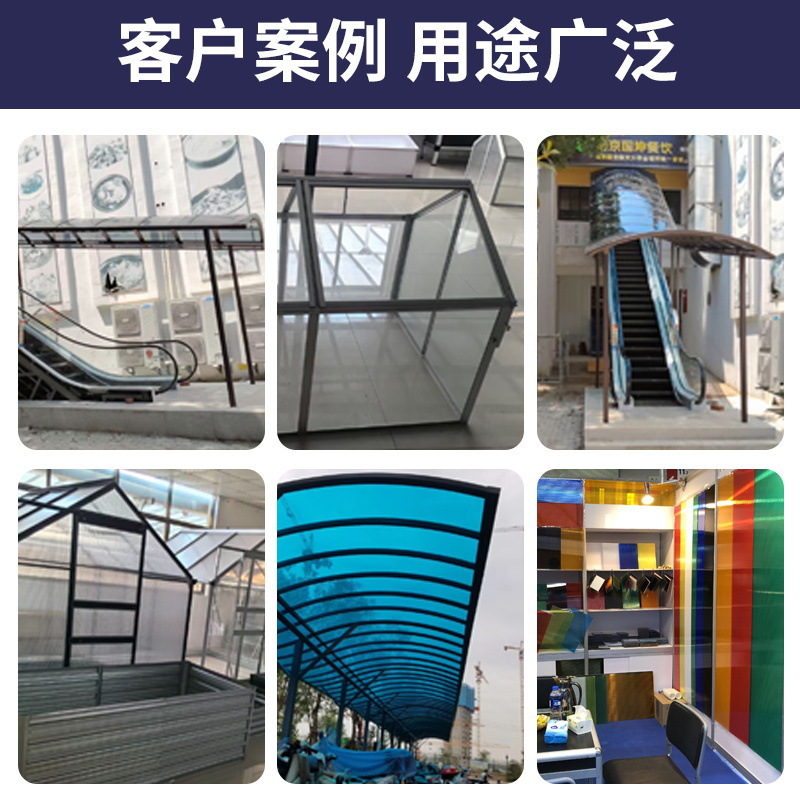 Wholesale of pc transparent polycarbonate honeycomb windbreak panels, double-layer 4mm / 8mm thick polycarbonate hollow panels for greenhouses details Picture