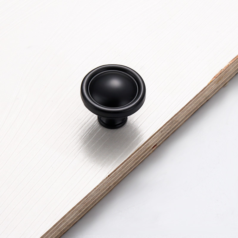 Wholesale of black aluminum alloy thickened solid single-hole handles for cabinets, wardrobe door handles and furniture hardware from the manufacturer Application Scenario