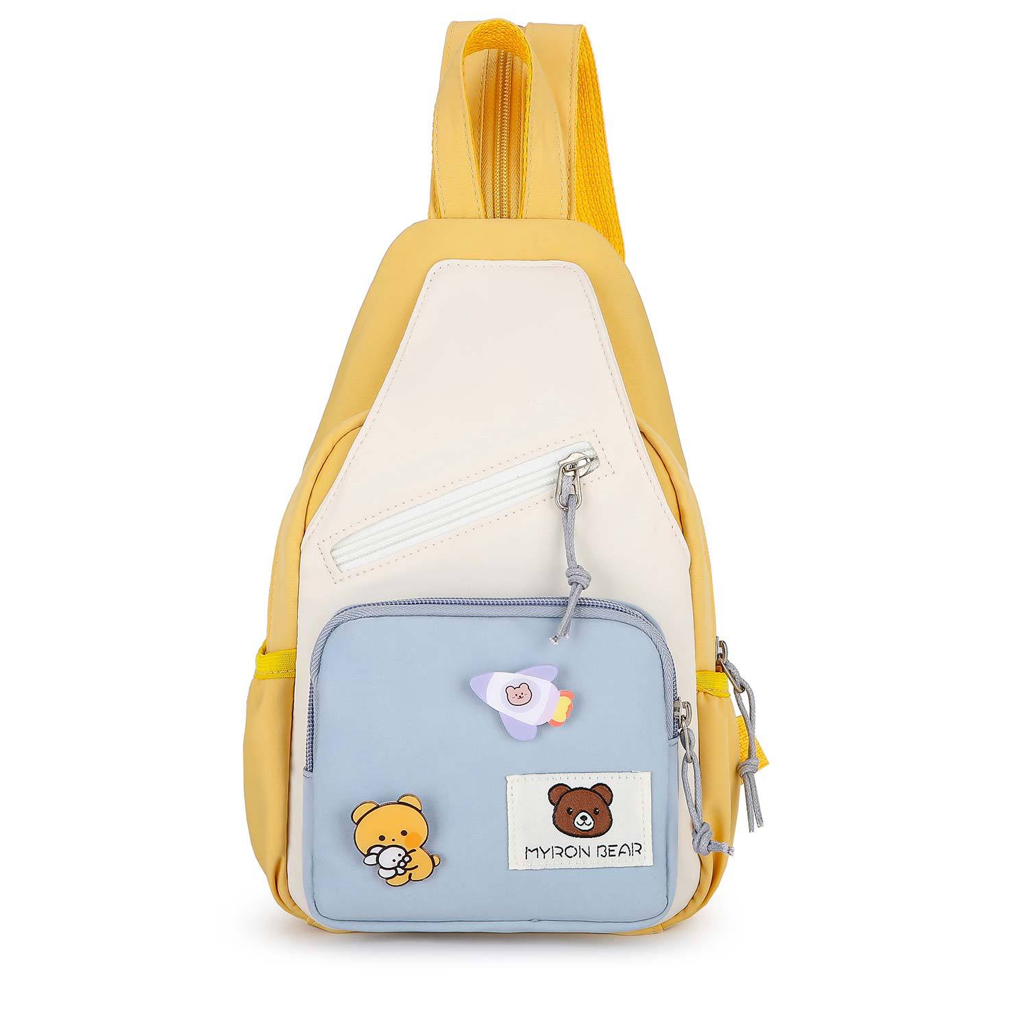 The new multi-functional chest bag, a fashionable small crossbody bag with a Hong Kong style for women, and a large-capacity student ins small backpack can be carried diagonally on both shoulders Item Picture