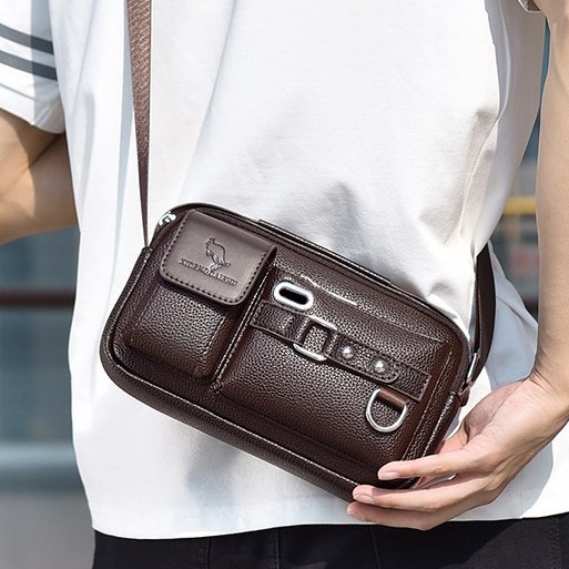 Men's handbags, business men's briefcases, horizontal computer bags, single-shoulder crossbody bags, trendy large capacity, cross-border Specification drawing