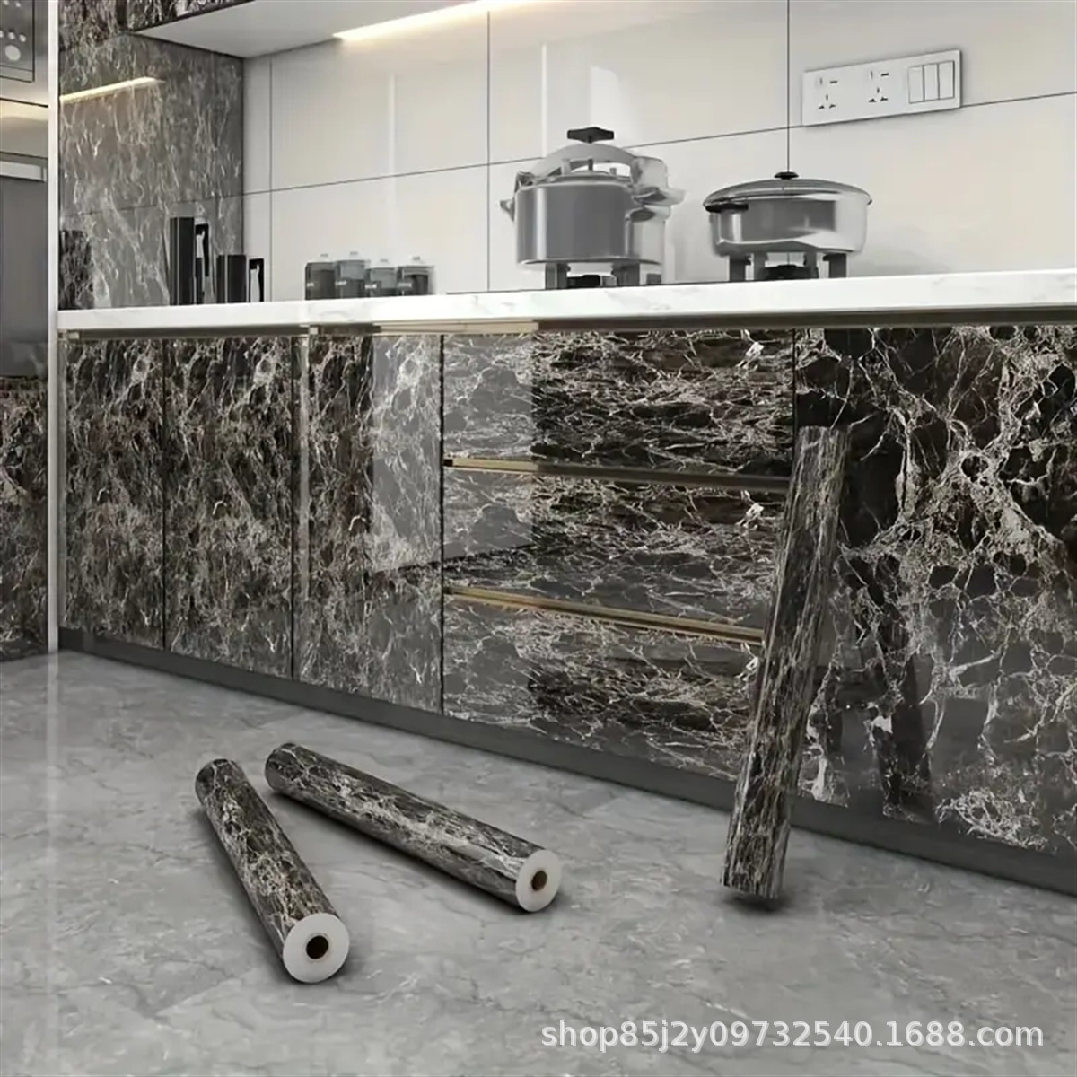 Recommended marble sticker waterproof and oil-proof self-adhesive renovation wallpaper, pvc wall high-temperature resistant kitchen background wallpaper Specification drawing
