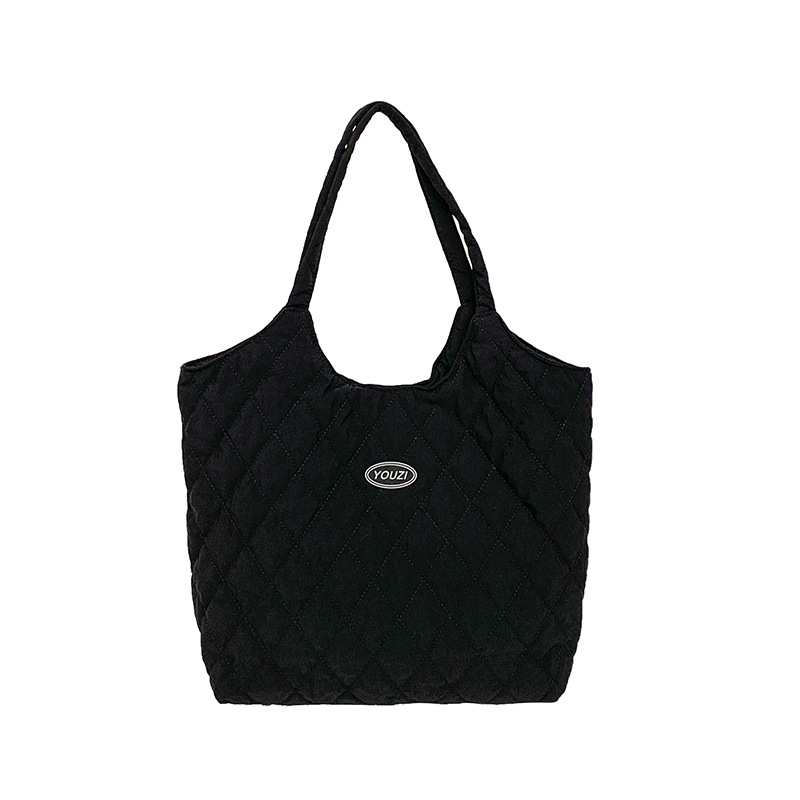 High-end new handbag, large-capacity casual quilted cotton jacket bag, versatile casual women's bag, trendy tote bag Item Picture