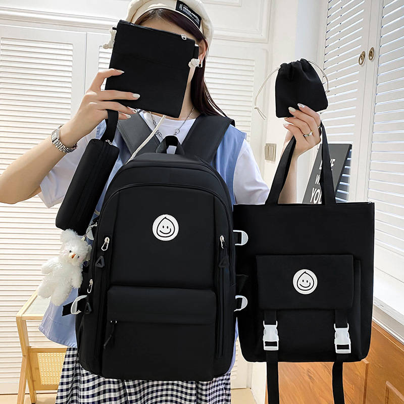 A new high-end cross-border backpack for women, a versatile junior high school student schoolbag set of five pieces, and a casual computer backpack Application Scenario