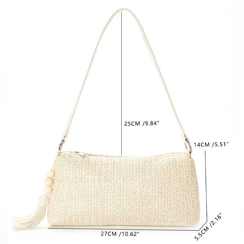 ins2024 New summer vacation style woven bag, large capacity handbag, shoulder bag, beach bag, straw woven bag Item Picture