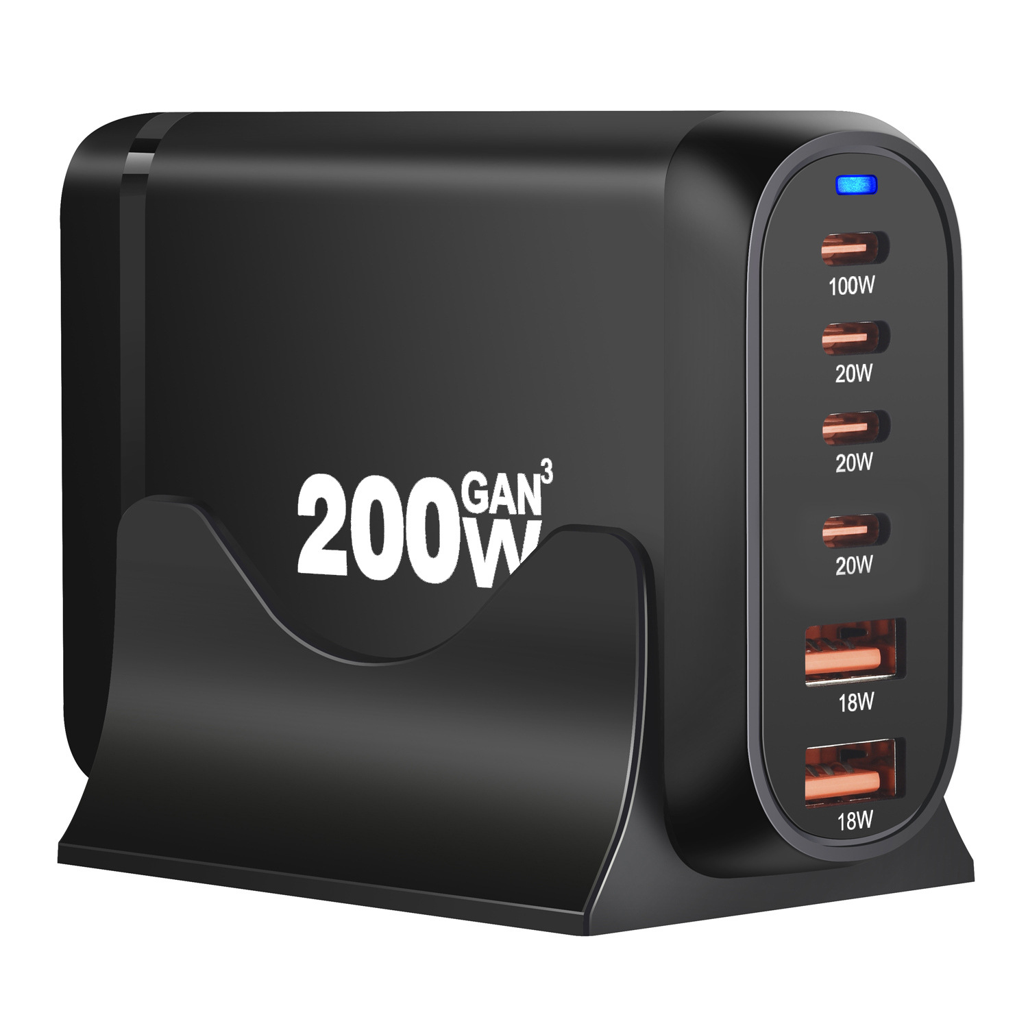 200W gallium nitride PD charger, 120W multi-functional multi-port desktop charger, 160W multi-port 4C2A adapter Specification drawing