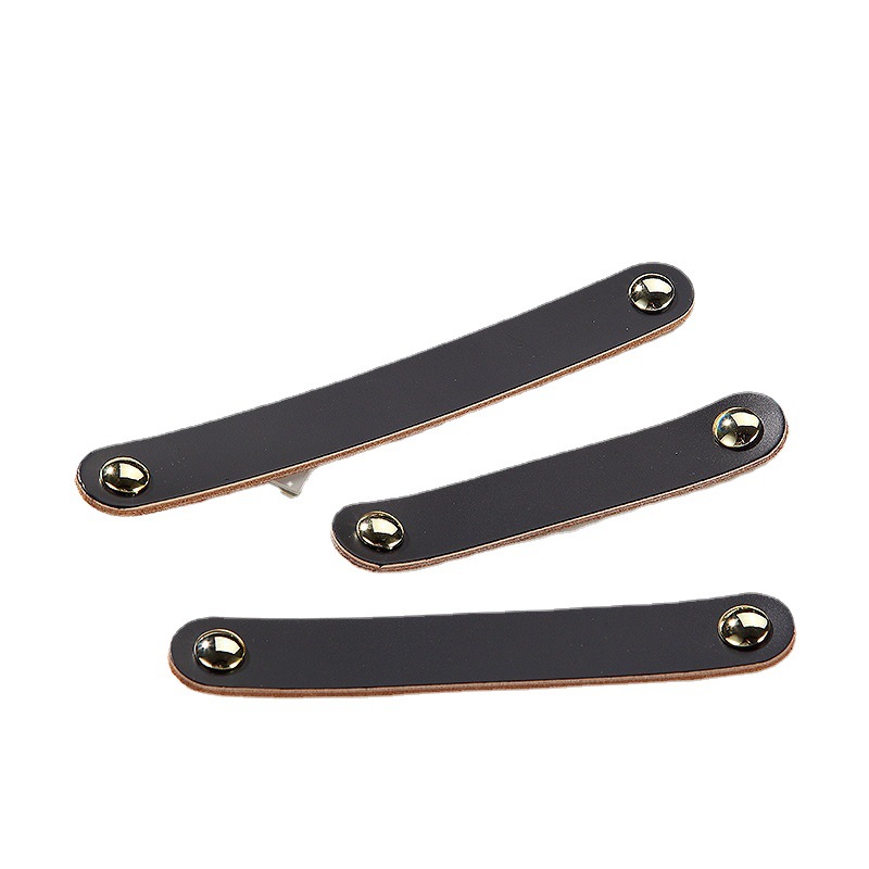 Light luxury wardrobe, genuine leather Nordic handles, cabinet doors, drawer handles, leather, children's anti-collision cowhide Item Picture