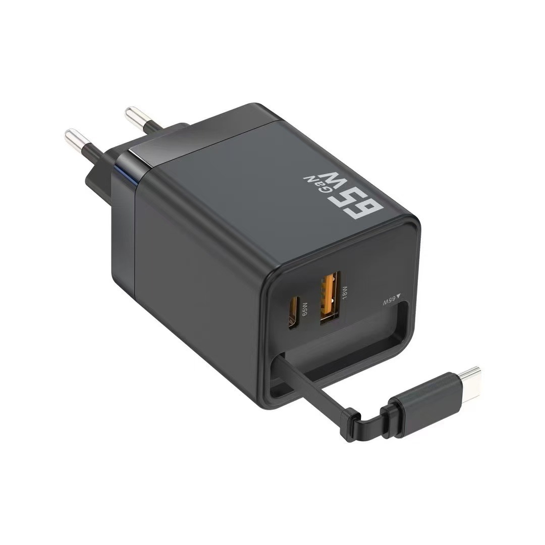 The pd65W extendable cable charger and 40W extendable cable A+C charger are suitable for laptop and mobile phone chargers Specification drawing