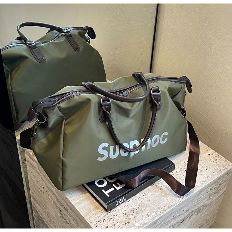 Wholesale of cross-border travel bags for women, simple Korean-style crossbody large packaging clothes, luggage bags, and large-capacity sports and fitness bags Specification drawing