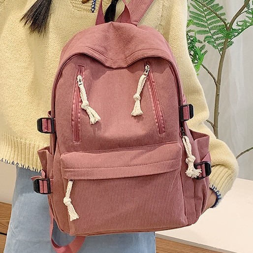 Autumn and winter large-capacity backpack for students, new corduroy backpack, solid color, simple and versatile, fashionable multi-pocket backpack Application Scenario