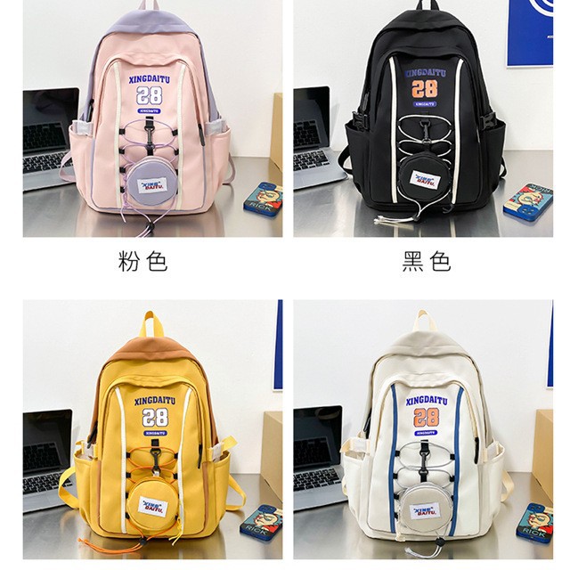 2024 New Harajuku sporty backpack for Women, Korean version casual large-capacity commuter backpack for cross-border travel full figure