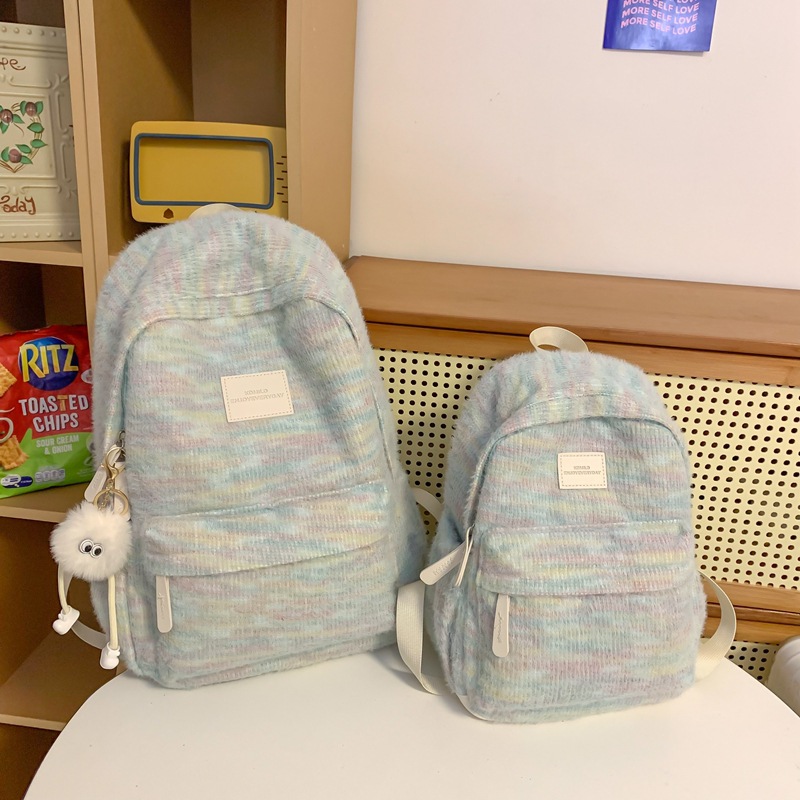 New cross-border niche plush schoolbag, Japanese-style backpack for girls, travel backpack for college students, junior high school students and primary school students Specification drawing