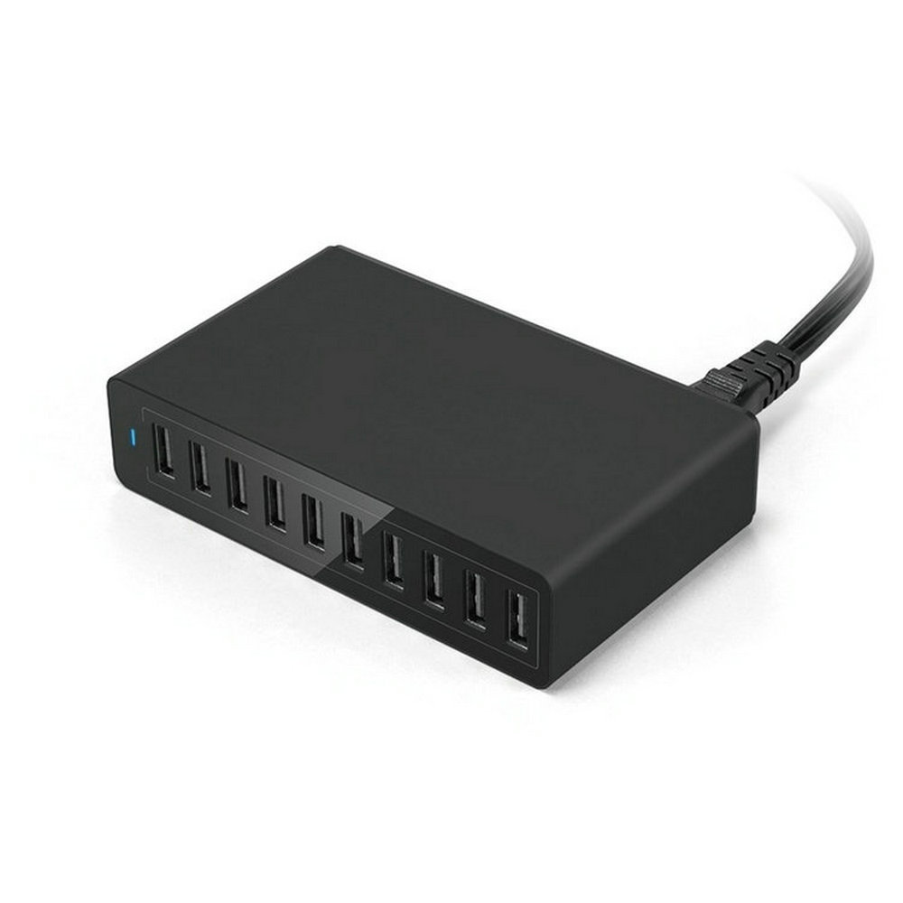 60W multi-port USB charger, 10-port USB charger, suitable for Apple, Huawei and Android mobile phone chargers Specification drawing