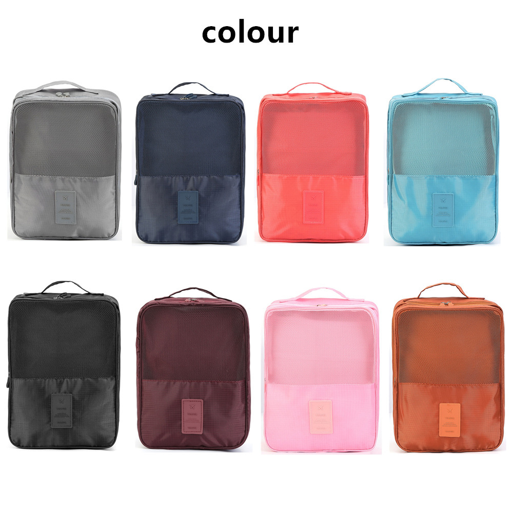 Convenient double-layer three-person waterproof travel shoe bag, large-capacity shoe storage bag for business trips Specification drawing